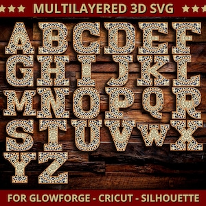 Dalla A alla Z Completo 3D Alfabeto Multistrato Mandala SVG File a strati Pacchetto Premium per macchine da taglio Glowforge Laser Cut Cricut Silhouette