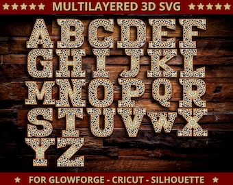 A to Z Complete 3D Alphabet Multilayered Mandala SVG Layered files Premium Bundle for Glowforge Laser Cut Cricut Silhouette Cutting Machines