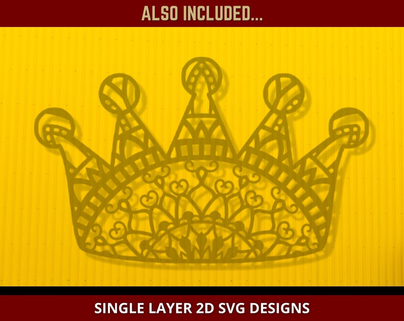 Download Crown Svg 3d Mandala Svg Princess Queen Crown Layered Svg File For Glowforge Laser Cut Cricut Silhouette Cutting Machine Layered Mandala Svg Paper Party Supplies Party Decor Sirba Communication Com