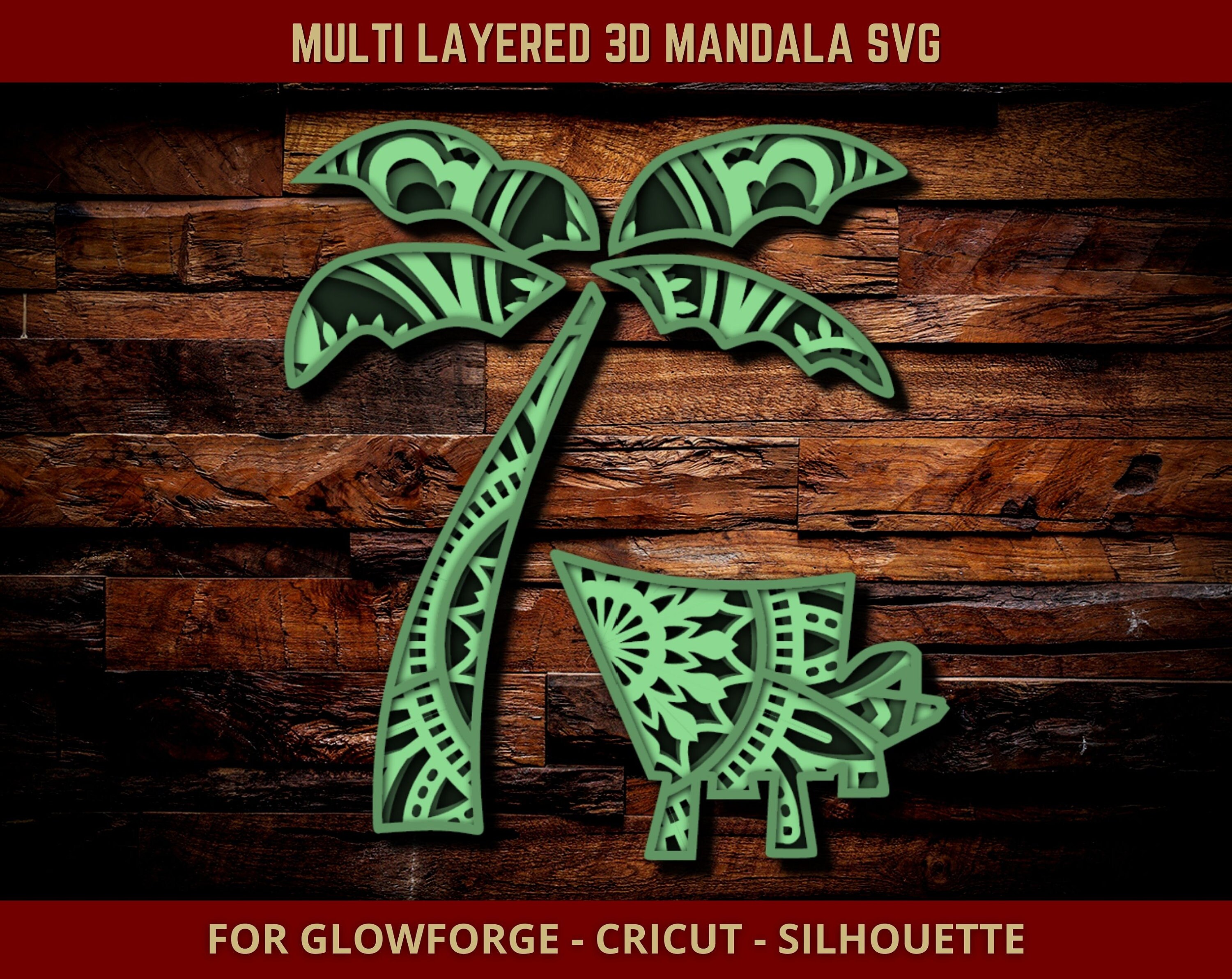 Download Palm Tree SVG Mandala Svg geschnitten Datei für Glowforge ...