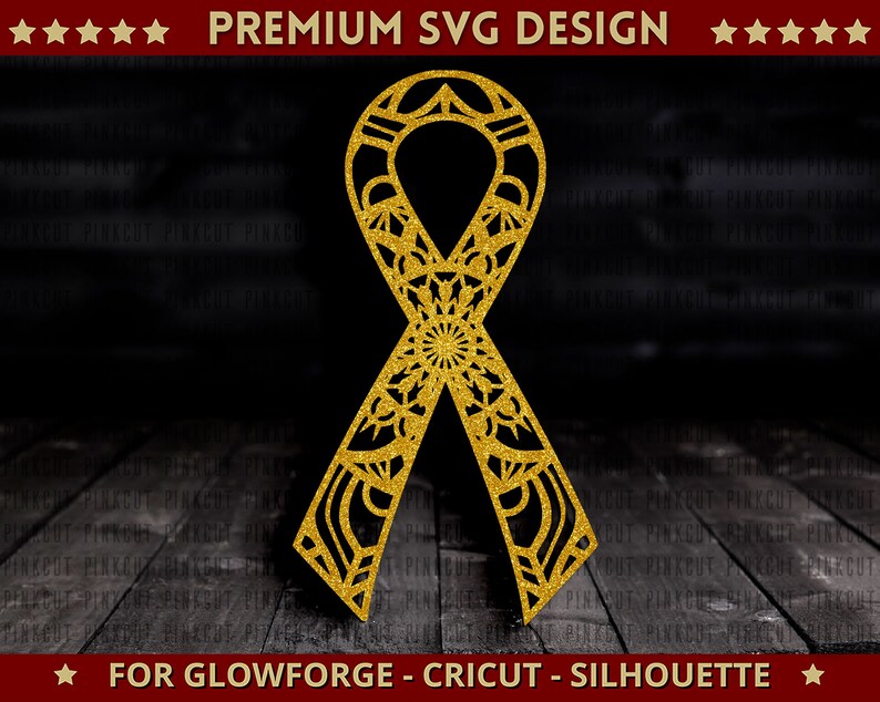 Awareness Ribbon Mandala Svg Cut File Single Layer Cancer Svg Dxf ...