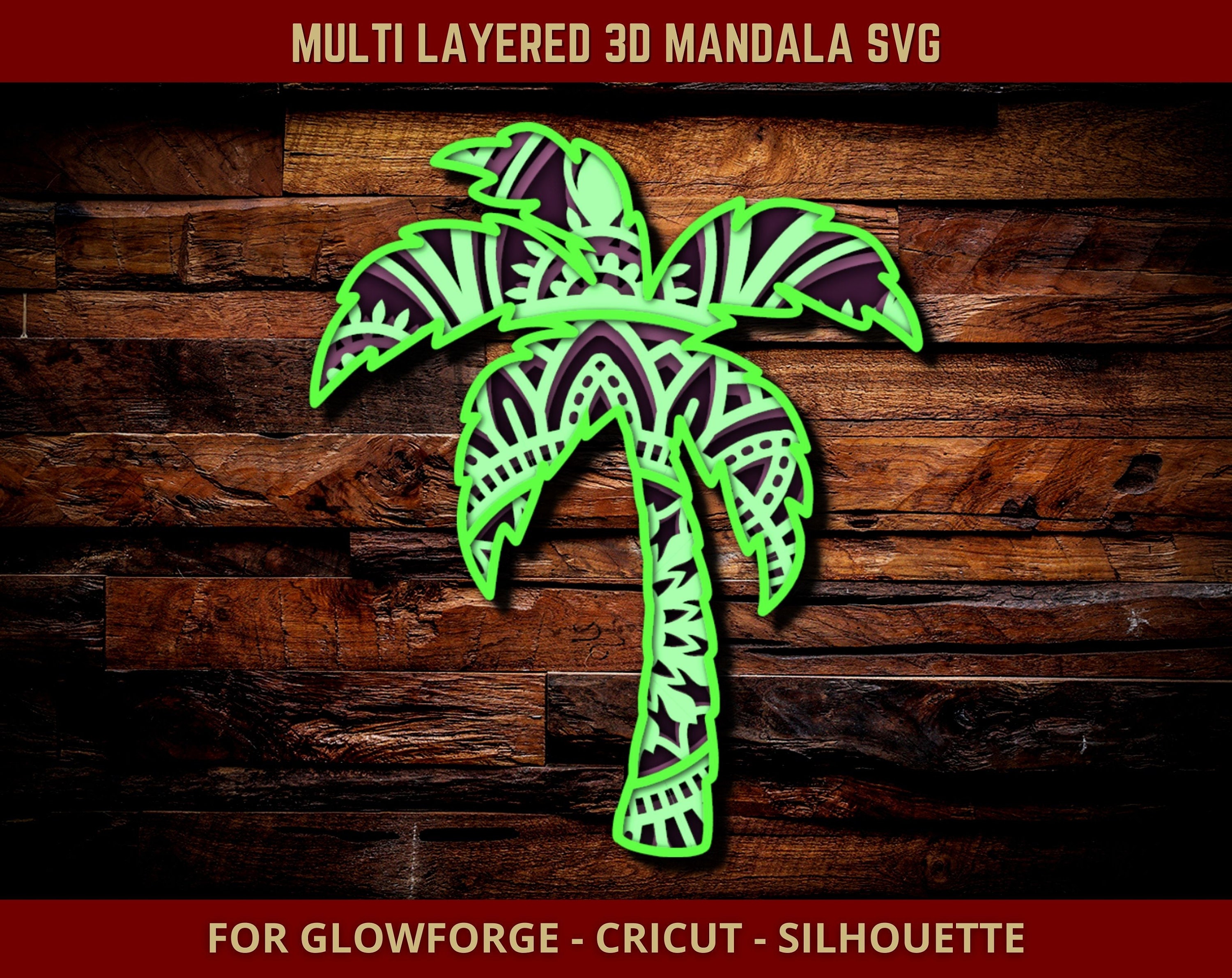 Download Palm Tree SVG Mandala Svg geschnitten Datei für Glowforge ...