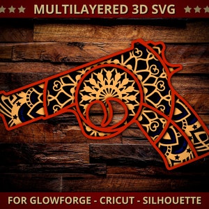 Download 3D Gun SVG Mandala Svg geschnitten Datei für Glowforge ...