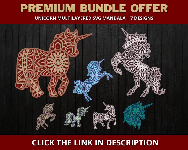 Download Cricut Silhouette Cutting Machine Layered Mandala Svg Unicorn Svg 3d Mandala Layered Svg Multi Layer Svg File For Glowforge Laser Cut Paper Party Supplies Party Decor