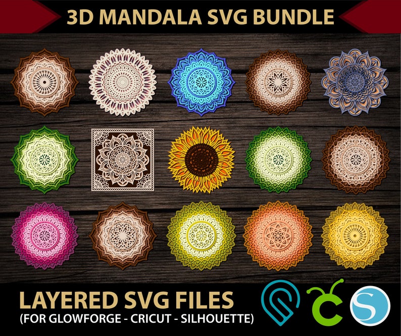 3D Mandala SVG files Premium Bundle for Glowforge Laser ...