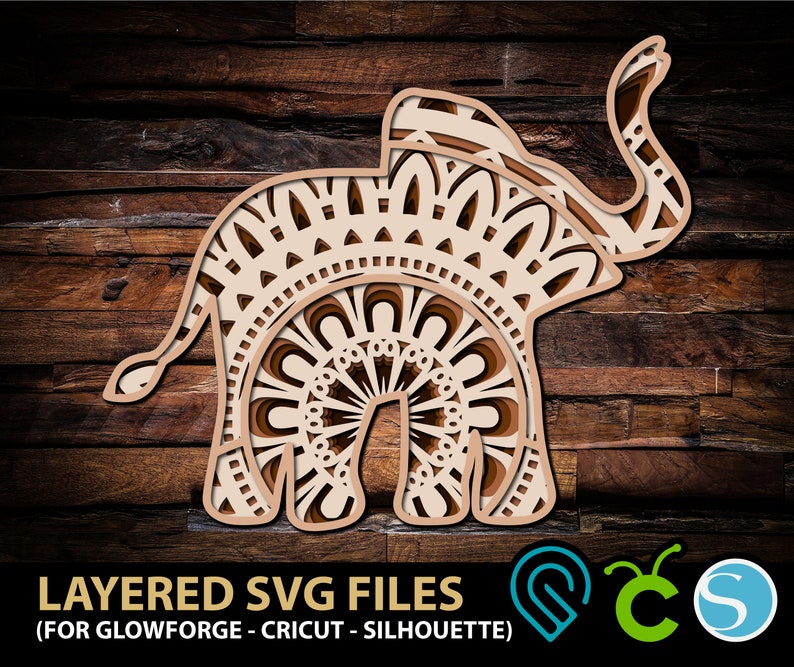 Download Baby Elephant Svg Elephant Mandala Svg Cut File For Glowforge Etsy