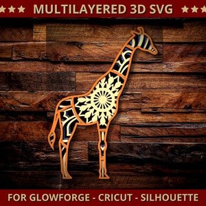 Download 3D Giraffe SVG Mandala Svg Cut File for Glowforge Laser ...
