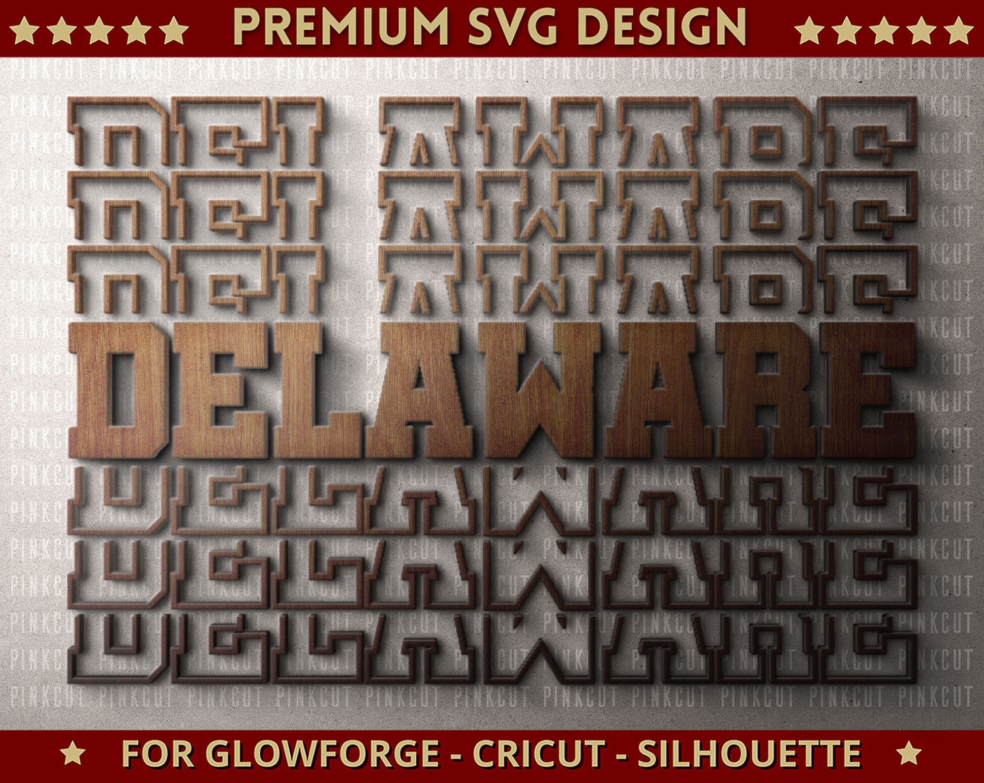 Delaware Name Design Delaware Mirrored State Name Svg Cut file Single Layer Svg Dxf | Etsy