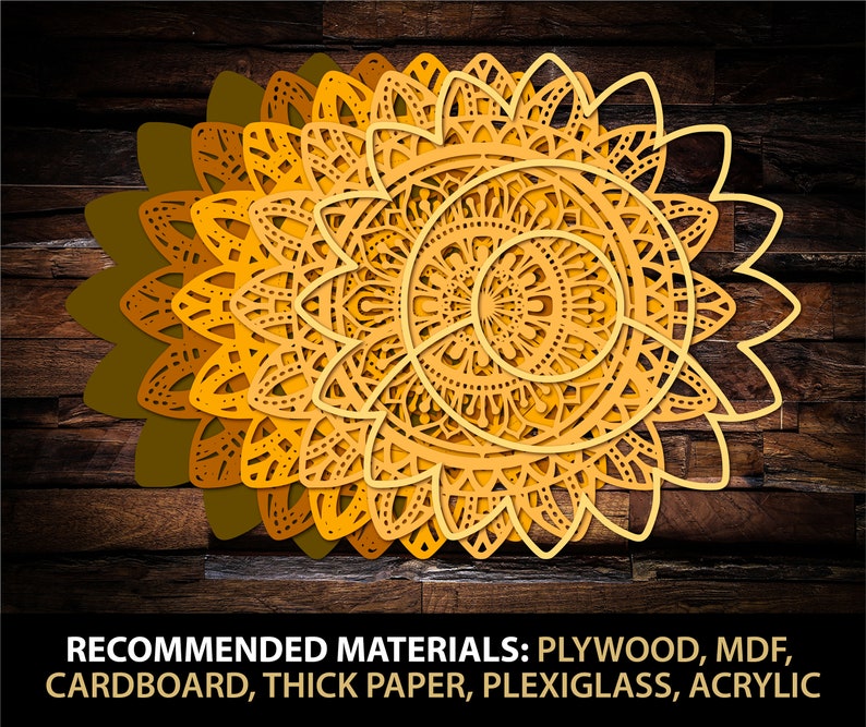 Download Cricut Cutting Machine Layered 3d Mandala Svg Zentangle Sun Flower Svg File Sunflower Mandala Svg Files For Glowforge Laser Cut Silhouette Party Decor Paper Party Supplies Locnuocxanh Vn