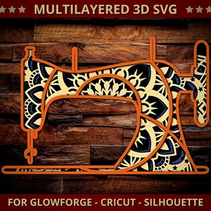 3D-naaimachine SVG Mandala Svg Cut-bestand voor Glowforge Lasergesneden silhouet Cricut Snijmachine Mandala Zentangle Multi Layer 4 Lagen