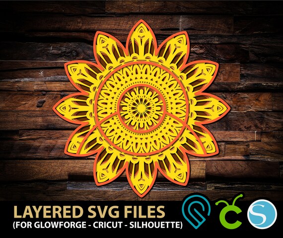 Download Sunflower Mandala Svg Files For Glowforge Laser Cut Etsy