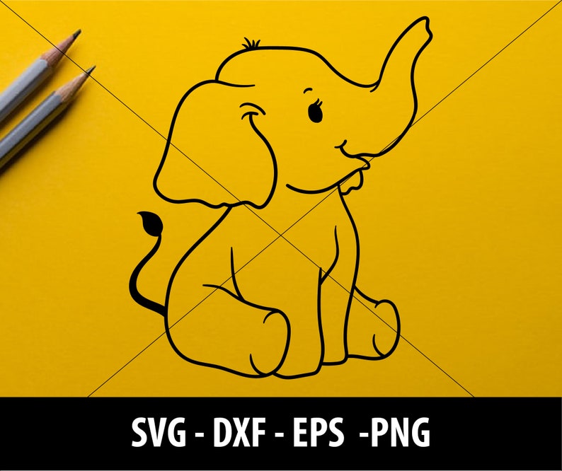 Download Party Supplies Baby Elephant Svg File For Glowforge Laser Cut Cricut Cutting Machine Elephant Silhouette Iron On Transfer Sublimation Clip Art Silhouette Party Decor