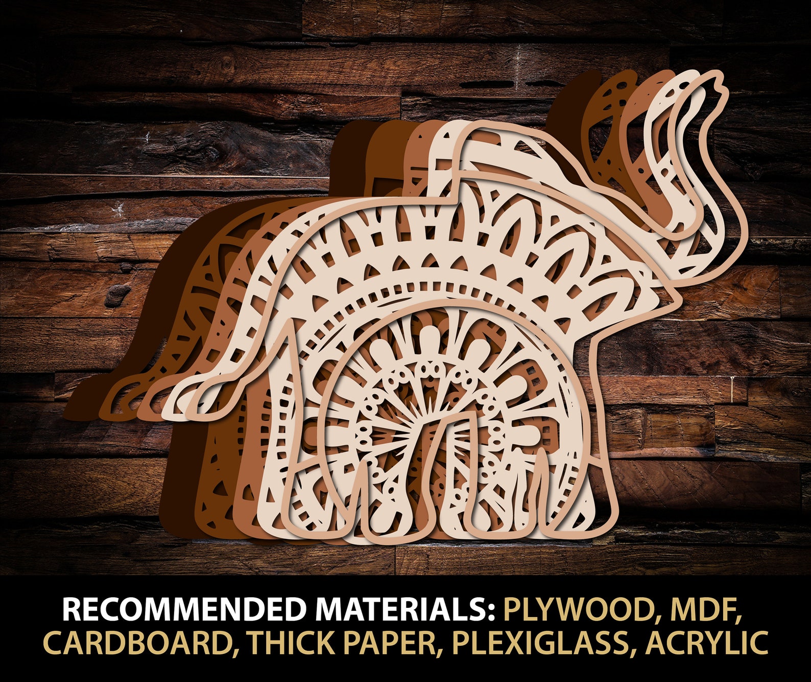 Baby Elephant SVG Elephant Mandala Svg Cut File for Glowforge - Etsy