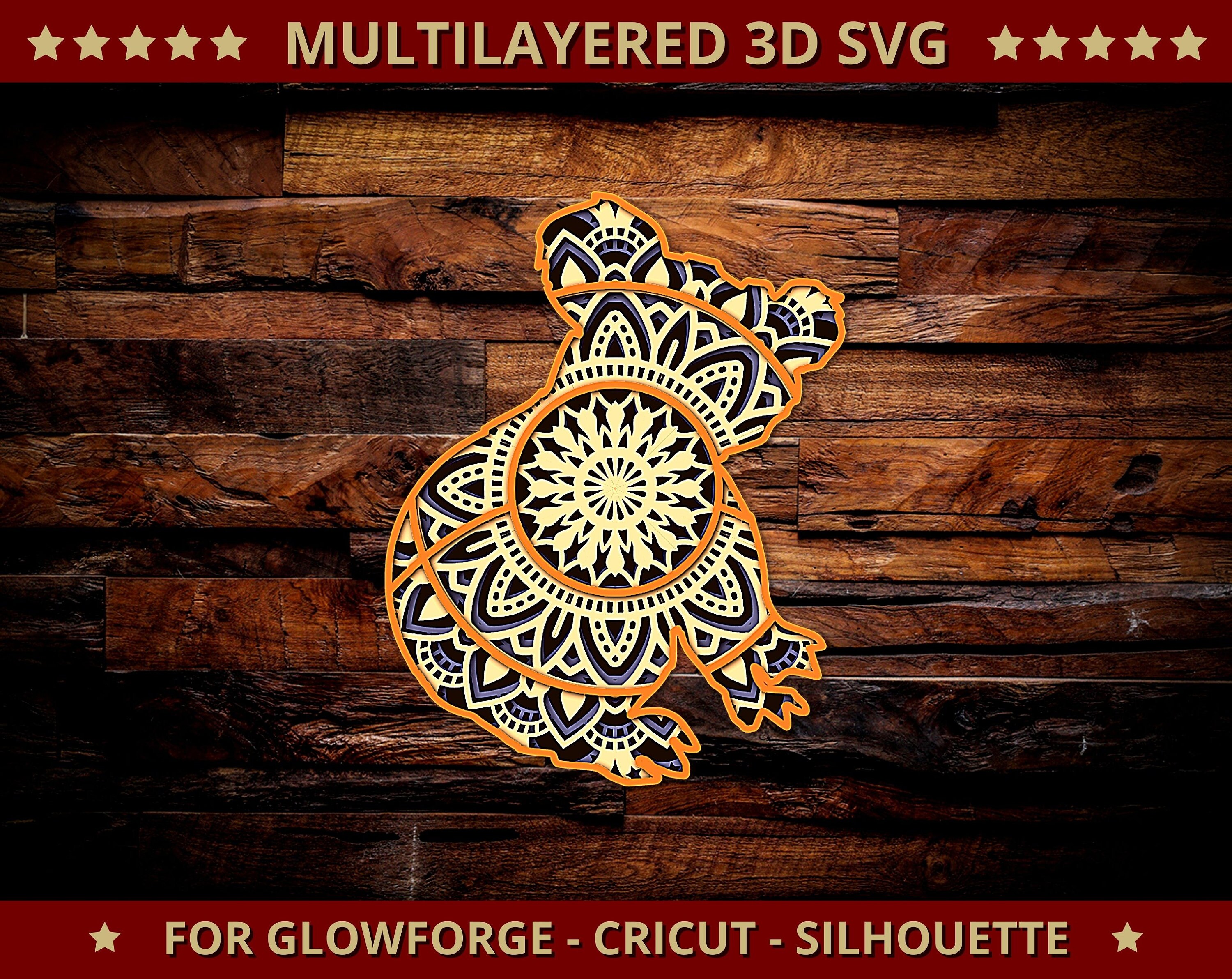 Download 3D Koala SVG Mandala Svg geschnitten Datei für Glowforge Laser | Etsy