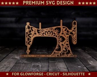 Sewing Machine Mandala Svg Cut file Single Layer Svg Dxf Design for Cricut Glowforge Laser Cut Silhouette Cutting Machine BONUS