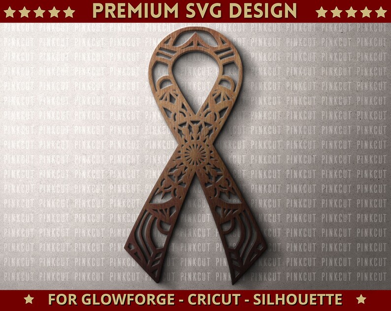 Awareness Ribbon Mandala Svg Cut File Single Layer Cancer Svg Dxf ...