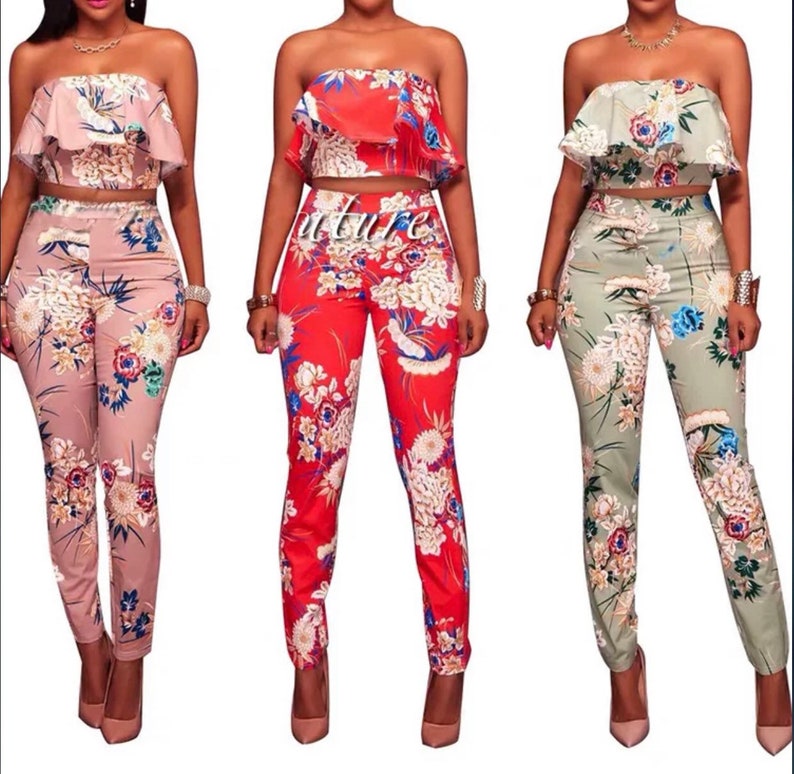 2 piece floral sets for women