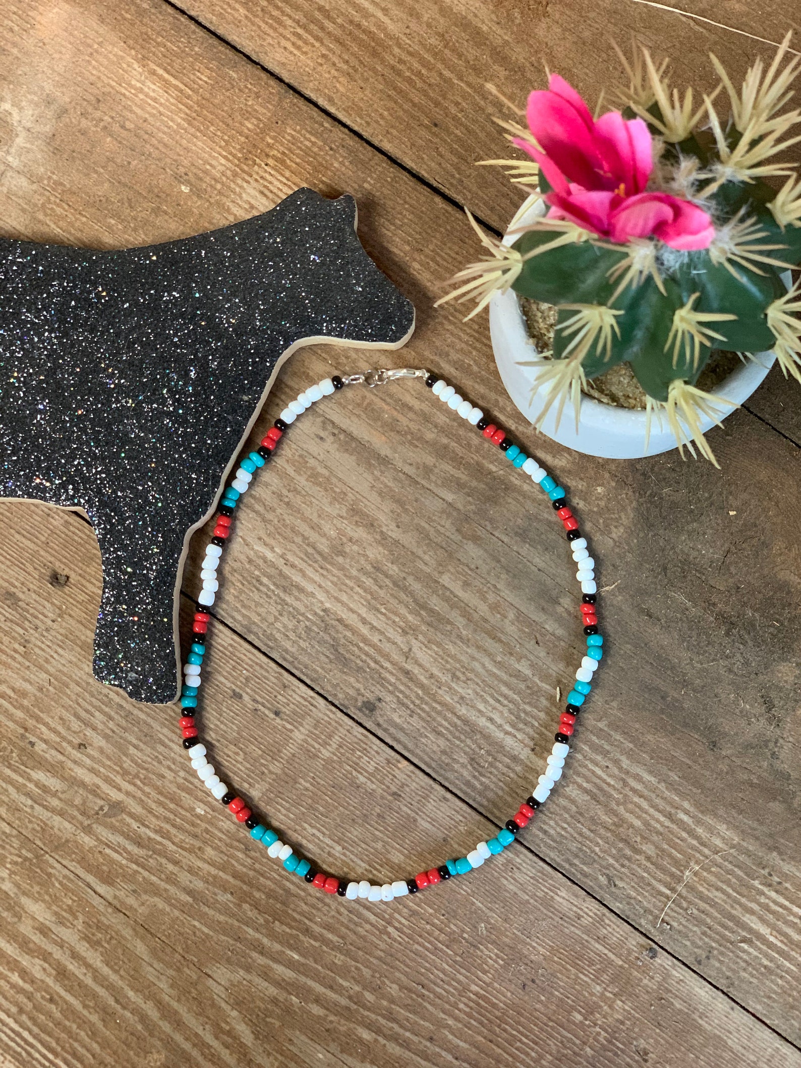 Punchy Choker Western Choker Seed Bead Choker Western | Etsy