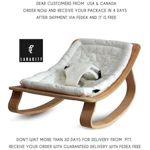 Handmade Natural Wood Baby Rocking Chair Craddle Handmade Natural Wood Baby Rocking, Wood Baby Bouncer Chair
