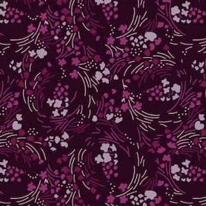Filippas Line - Flower swirls bordeaux by stoffabrics
