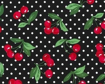 Cherry Dot black - Michael Miller fabrics