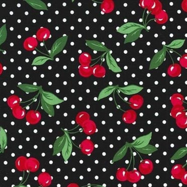 Cherry Dot noir - Tissus Michael Miller