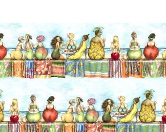 Fruit Ladies - Stripe Blue by Elizabeths Studio
