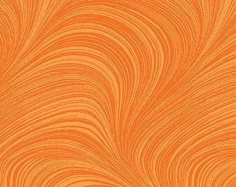 Wave Texture Tangerine - by Benartex