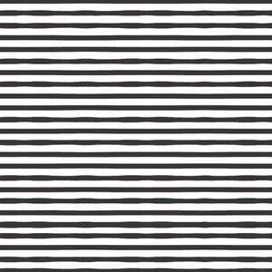 ジェイルハウス ストライプ、エルヴィス - ブラック by Poppie Cotton