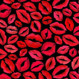 Red Lips and Kisses by Timeless Treasures Fabrics