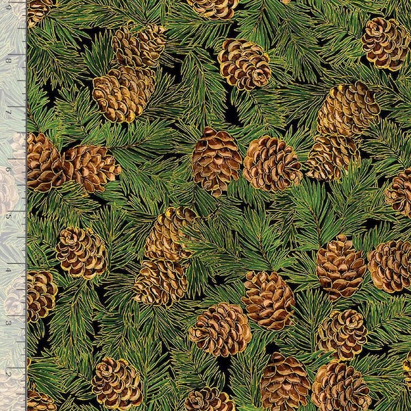 Pinecones and Pine Needles by Timeless Treasures