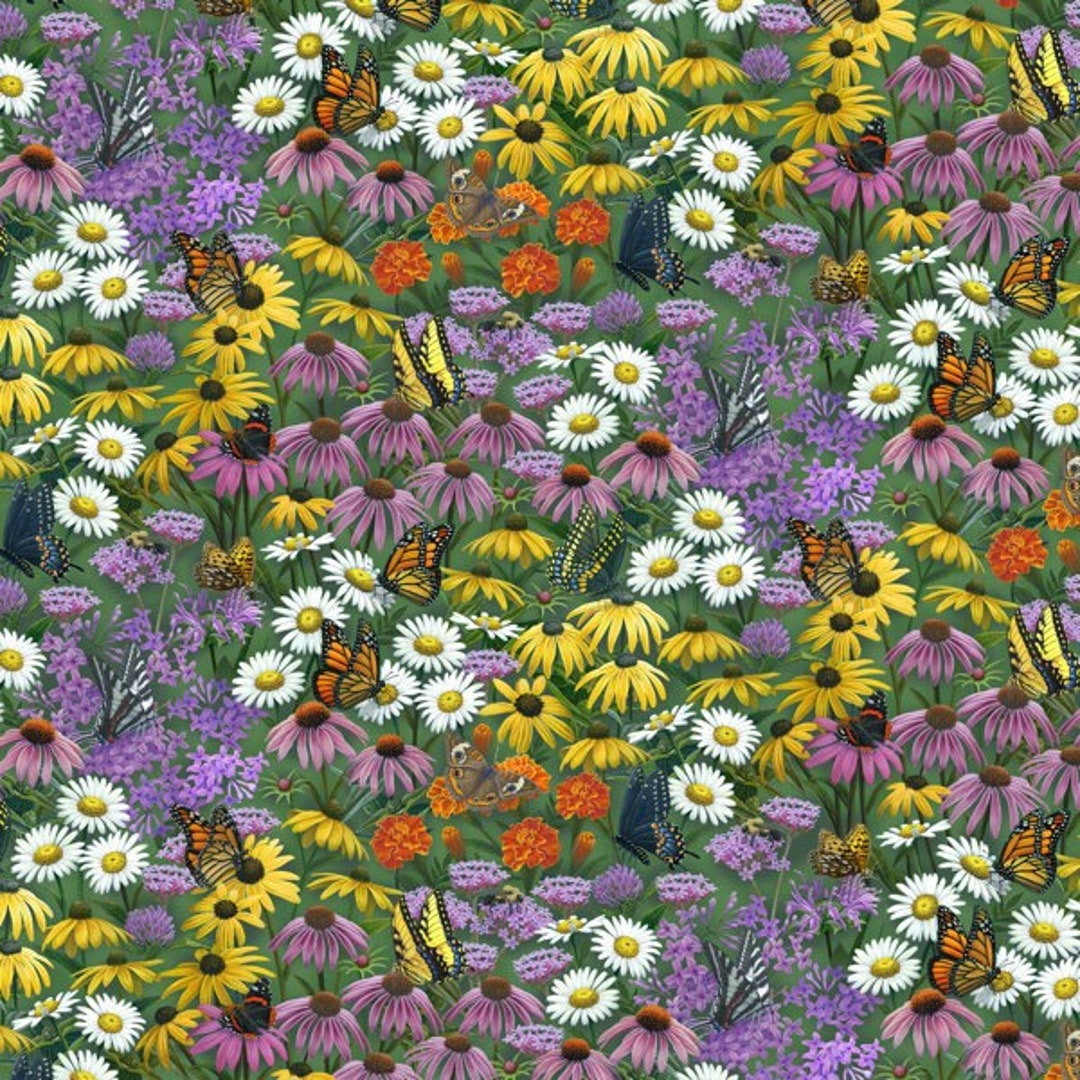 Butterfly Meadow Flower Field by Elizabeth Studio Etsy