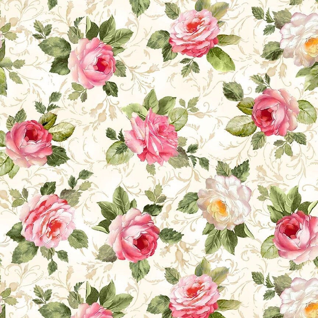 Rose - Bloom Cream by Timeless Treasures - Etsy
