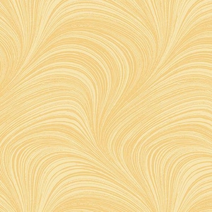 May include: A seamless pattern featuring a flowing, abstract design. The pattern consists of soft, wavy lines in a warm, pale yellow color, creating a textured, organic look. The design is suitable for various applications, such as wallpaper or fabric.