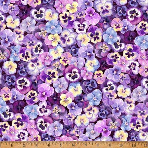 Pansy, lilás jogado por tecidos Hoffman
