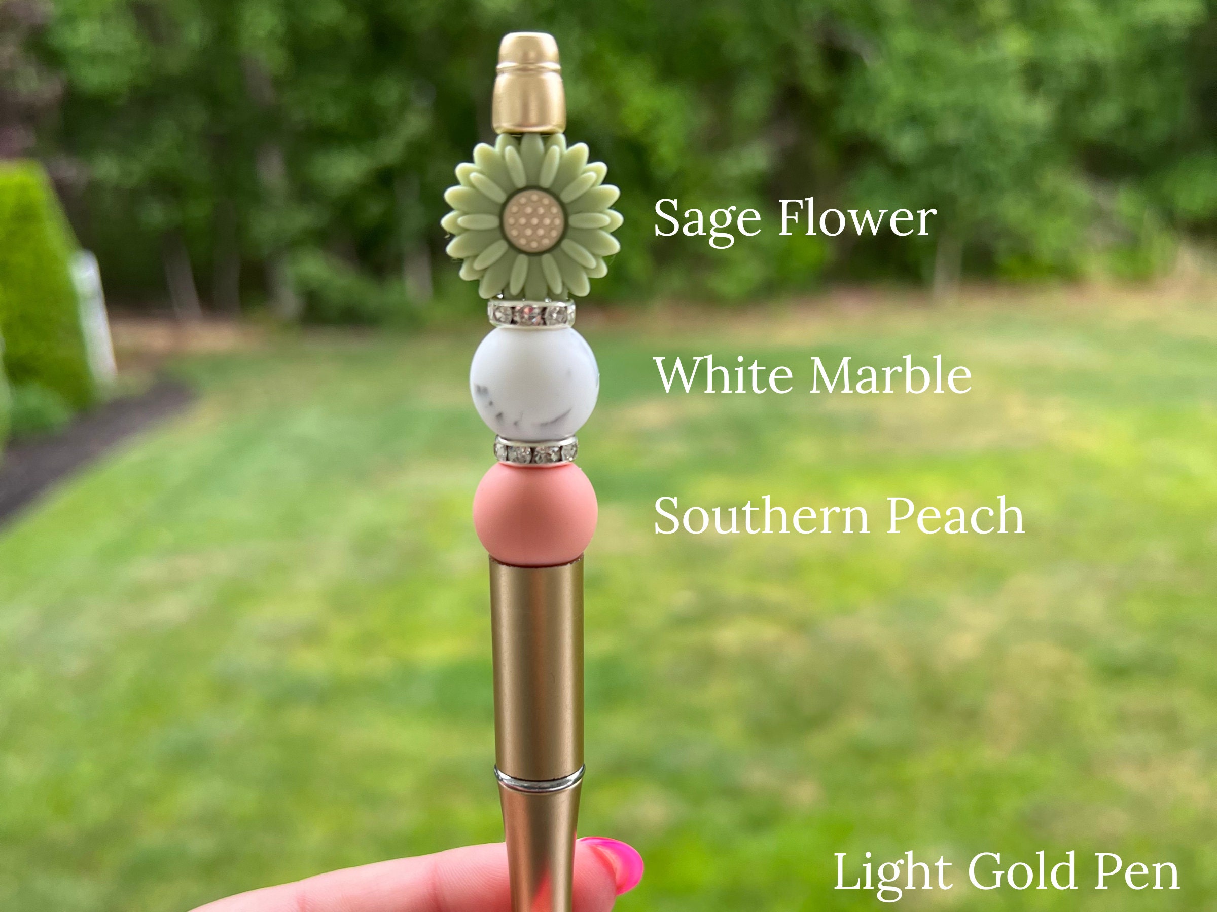 Sunflower Bead Pen Beaded Sunflower Writing Pen Silicone Etsy