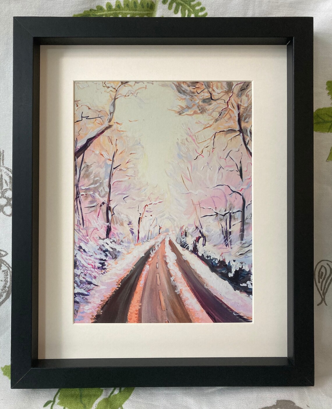Winter. Framed print of an original painting. Etsy
