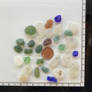 30 Pieces of Sea Glass, Bonfire Glass, Genuine Sea Glass, Mosaic Sea Glass, Crafting Supplies, Surf Tumbled Sea Glass, English Sea Glass.