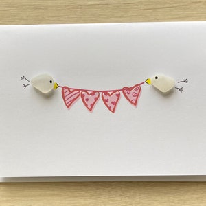 Carte de Saint-Valentin en verre de mer.