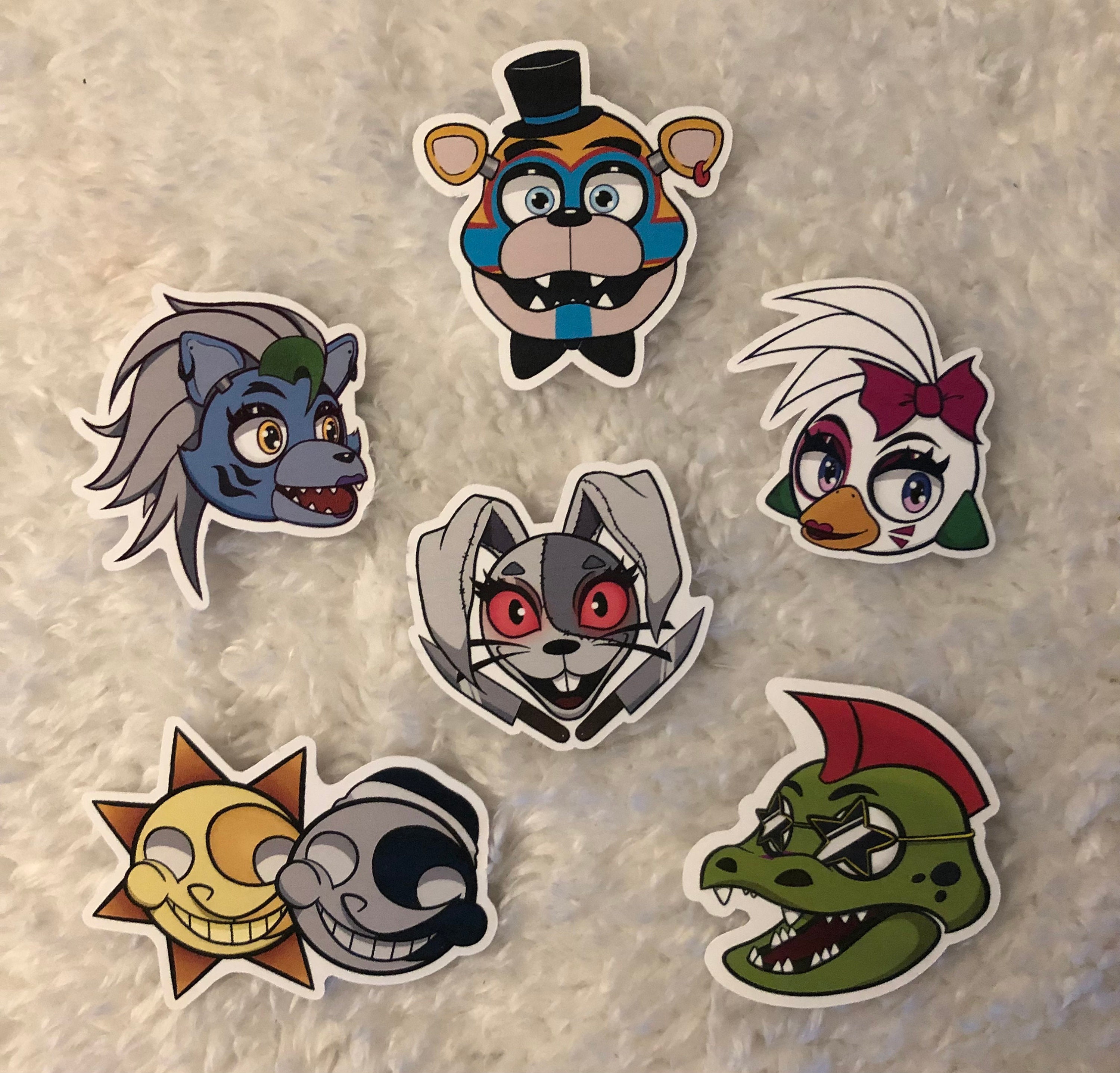 FNAF:SB Laminated Die Cut Stickers 