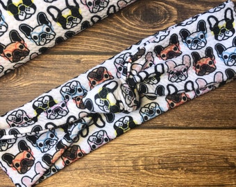 French Bulldog Headband, French Bulldog Gifts for Woman, Turban Headband Knot, Knotted Headband for Women, Stretch Headbands for Women