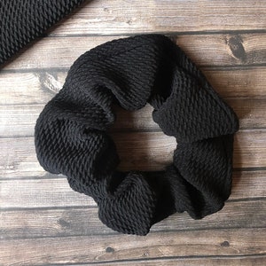 Black Scrunchie, Hair Scrunchies for Women, Scrunchies for Thick Hair, Scrunchies for Thin Hair, Hair Scrunchies Handmade