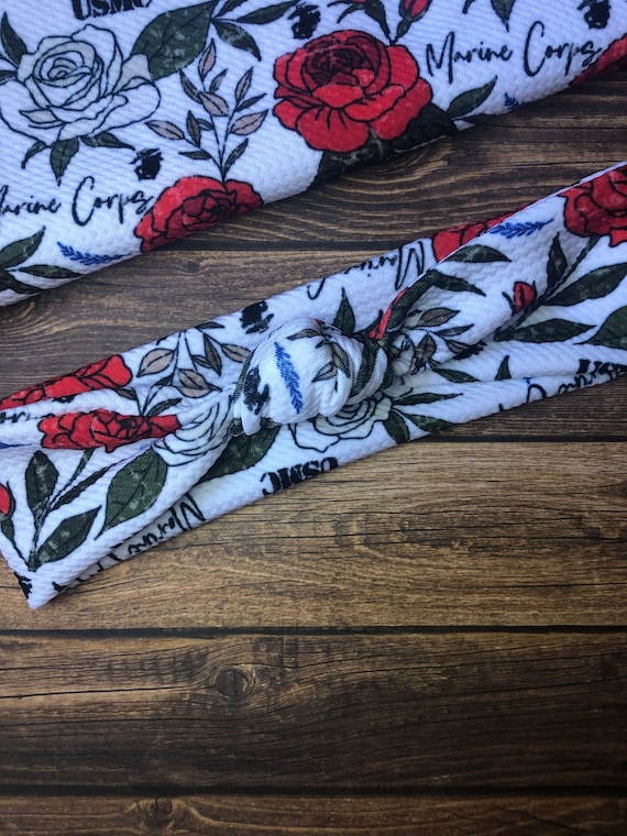 US Marine Corps Gifts, Military Wife Gift, Marine Girlfriend Gift, Knot Stretchy Headband, Turban Knot for Women, Turban Knot Headband