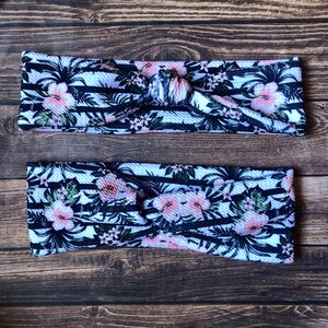 Floral Knot Headband, Floral Twist Headband, Headbands Women Knotted, Twist Headbands for Women, Knot Headband for Girl, Soft Headband Women