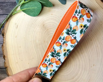 Oranges Keychain, Wristlet Keychain for Women, Key Fob Wristlet, Fruit Keychain, Orange Keychain Wristlet, Key Fob for Women, Key Chain