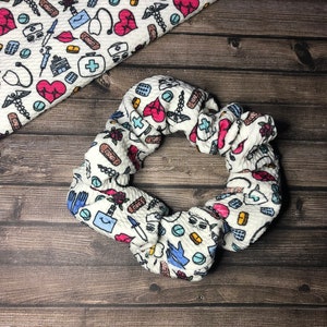 Nursing Scrunchies, Medical Hair Tie, Hair Scrunchies for Women, Nursing Student Gifts, Gift for Nurse, Scrunchies for Nurses, Small Gift