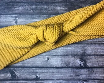 Mustard Headband, Yellow Knot Headband, Turban Knot Headband, Stretch Headbands for Women, Knotted Head Band for Women, Small Gift Ideas