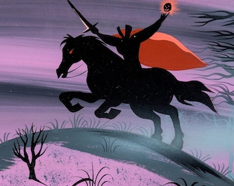 The Adventures of Ichabod - Mary Blair concept art for Disney Cartoon - Mary Blair print  The Legend of Sleepy Hollow