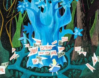 Mary Blair Alice in Wonderland Concept Art Print (8x10)