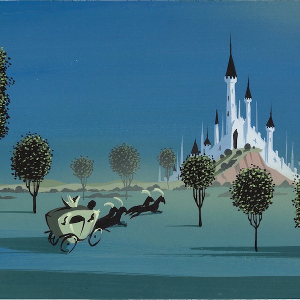 Eyvind Earle - Impression d’art conceptuel de la Belle au bois dormant | Château de la Belle au bois dormant (Disney)